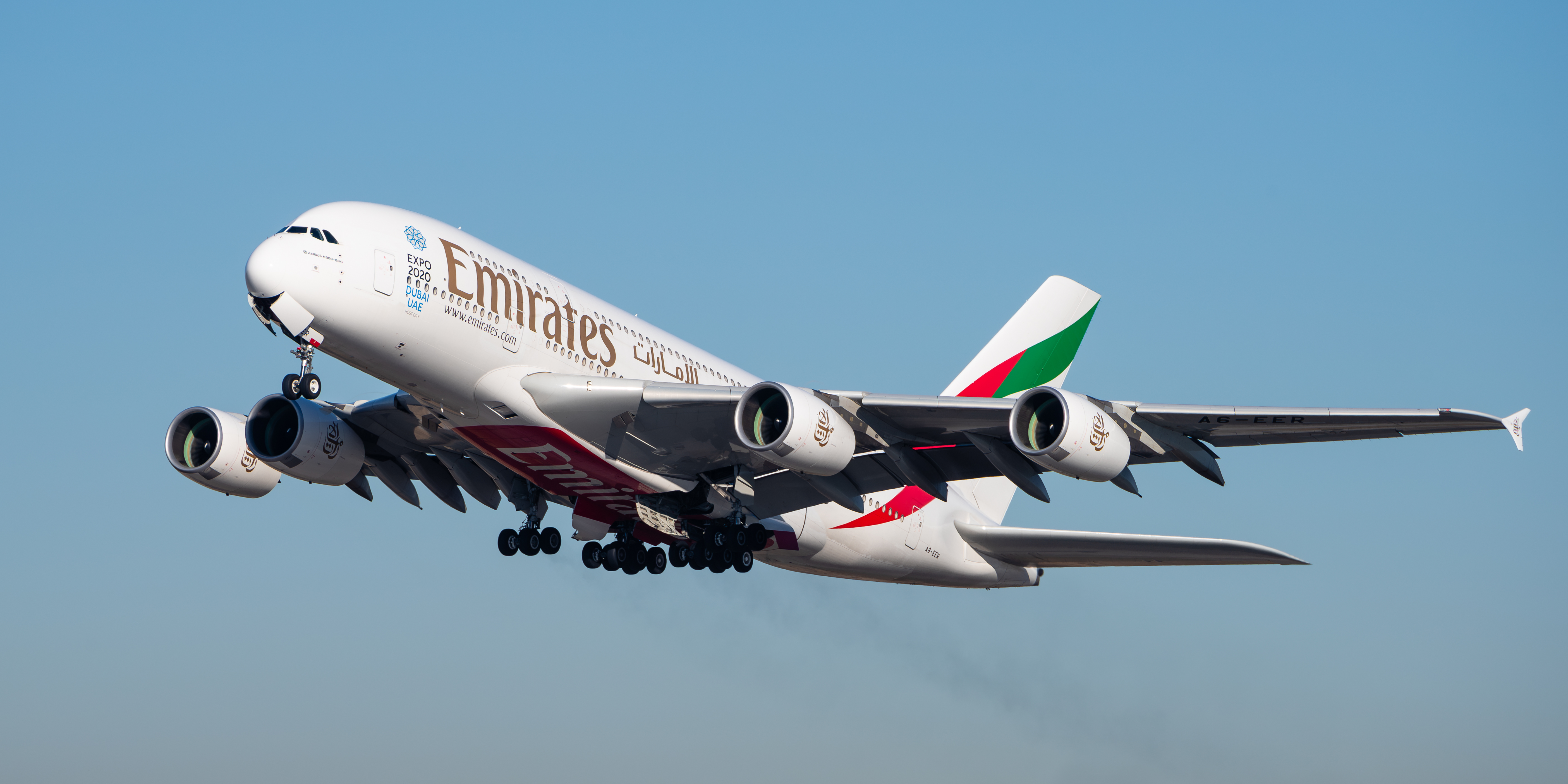 Airbus A380 on departure