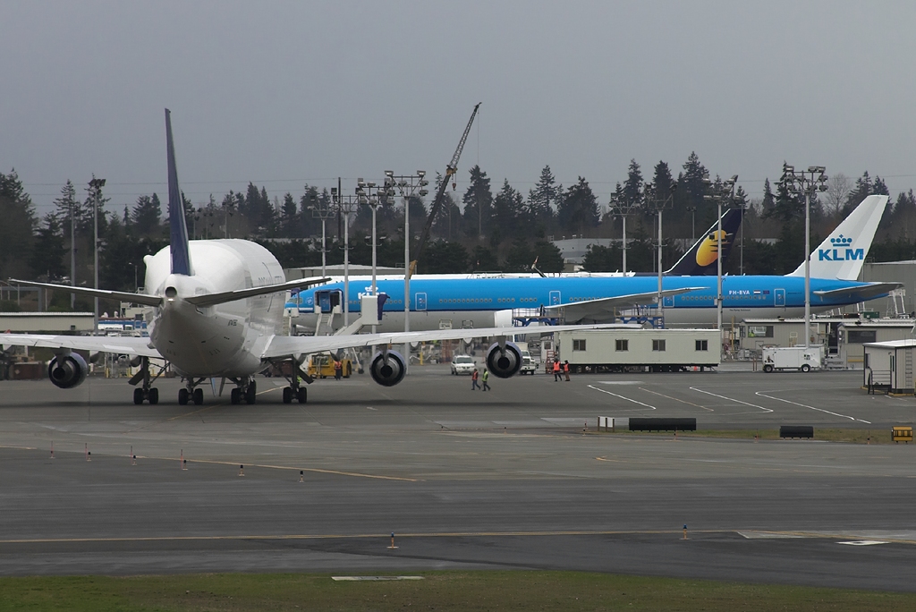 Widebody aircraft on the ramp